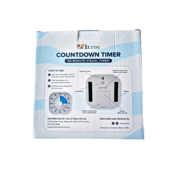 Countdown Timer (8" / 20cm) Activity Time Timer for School, Work, Home or Sports Non-Tick