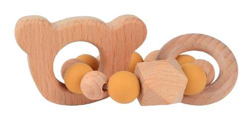 Baby Wooden and Silicone Bead Teether