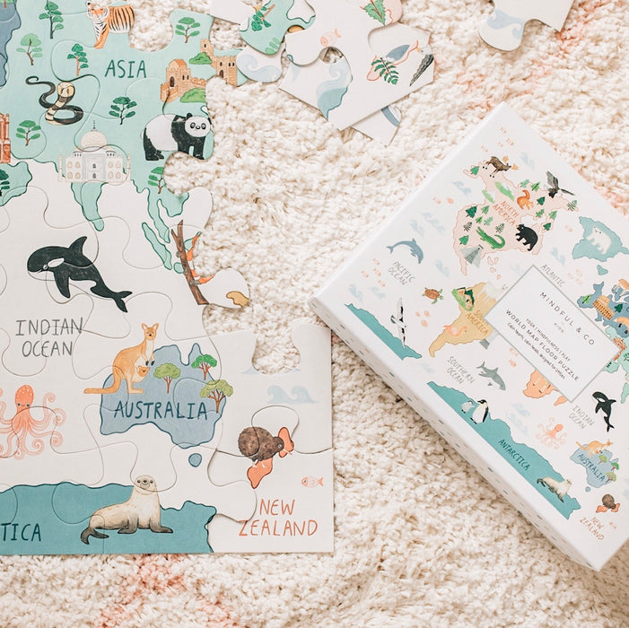 Mindful & Co World Map Floor Puzzle