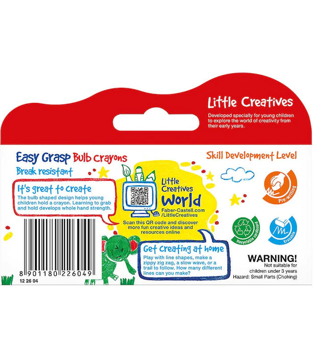 Faber Castell Little Creatives Easy Grip Bulb Crayons (4 pack)