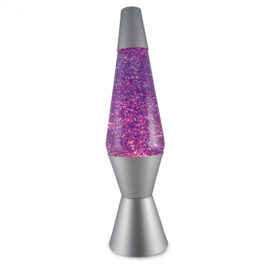 Diamond Glitter Lamp Silver/Purple Design