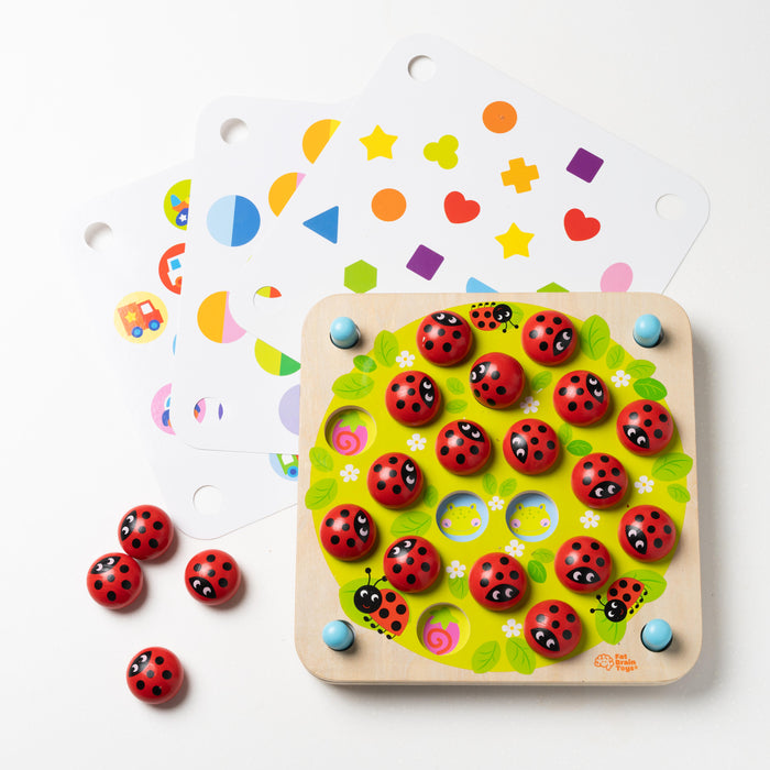 Ladybug's Garden Wooden Interactive Memory Game Fat Brain Toys