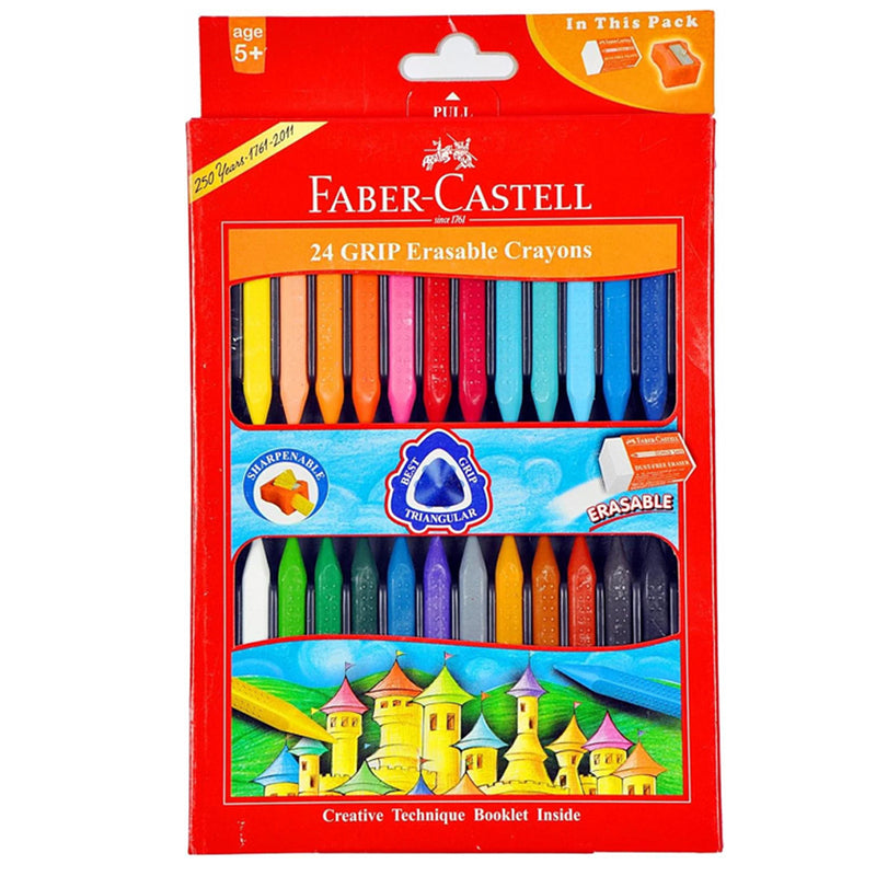 Faber Castell Grip Erasable Crayon 24 Pack