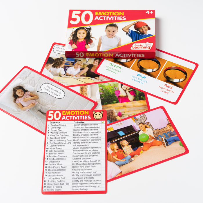 Junior Learning 50 Emotions Activity Flash Cards