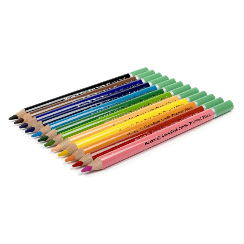 Micador JR ColouRush Jumbo Triangle Pencils 12 Pack