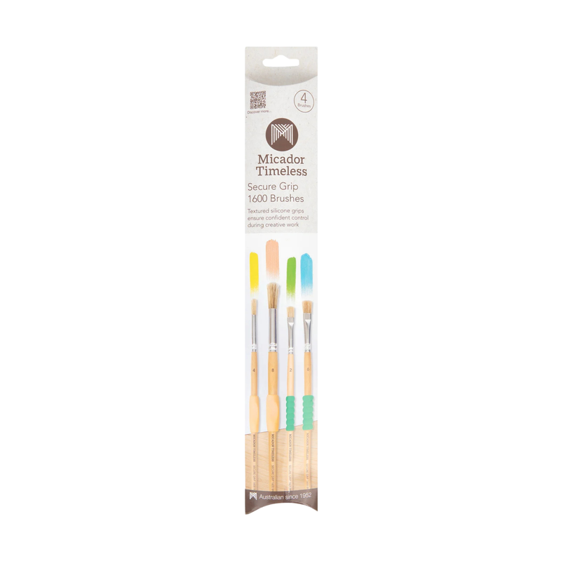 Micador Timeless Secure Grip 1600 Brushes Pack of 4