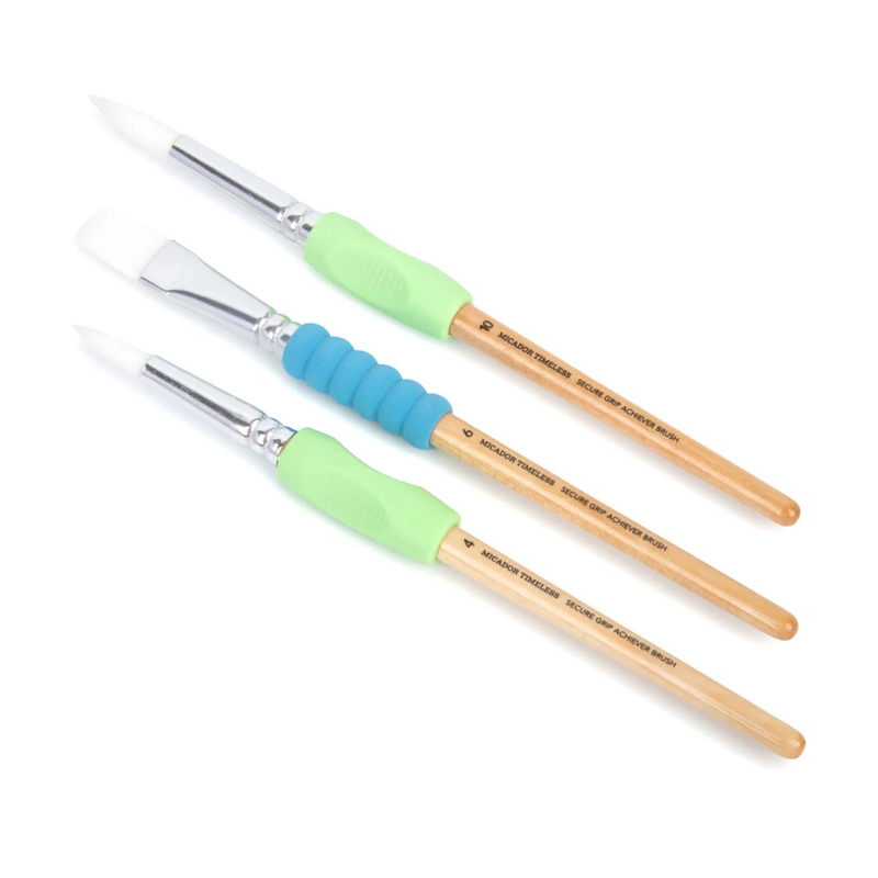 Micador Timeless Secure Grip Achiever Brushes Pack of 3