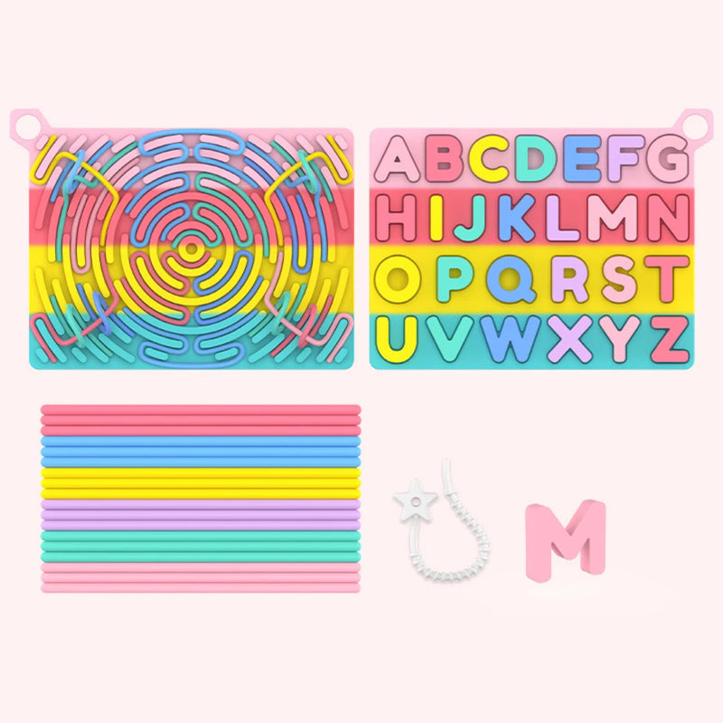 Silicone Sensory Fidget Board & Alphabet Puzzle