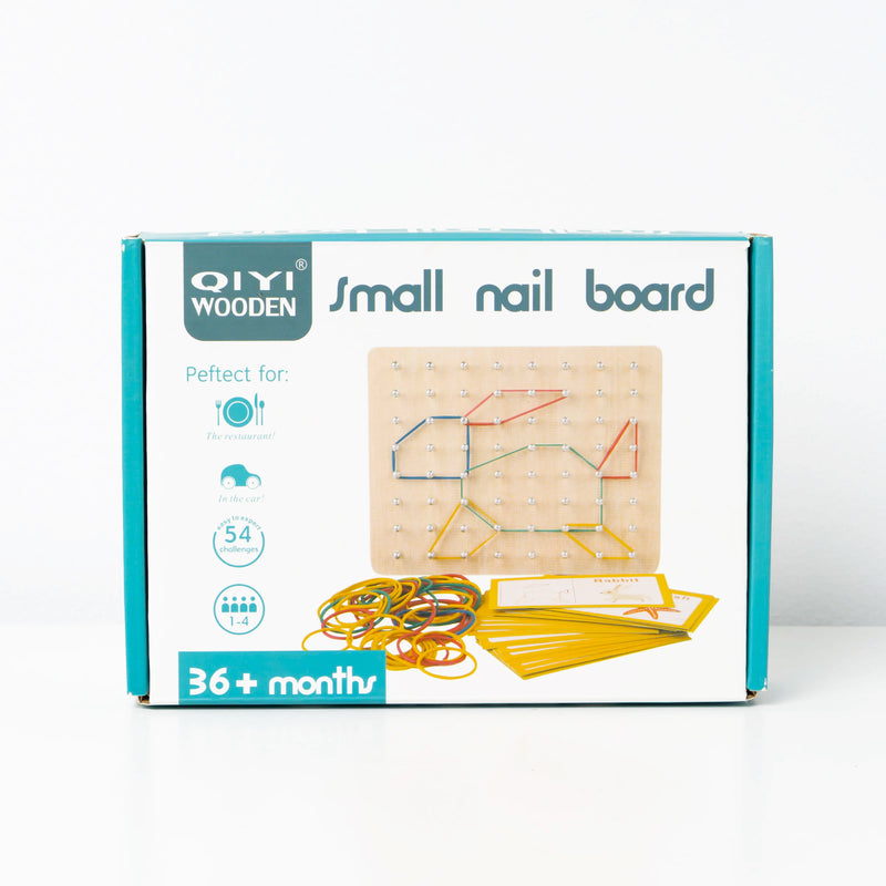 Small Wooden Geometric Elastic and Nail Board