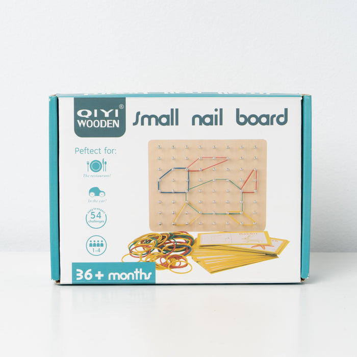 Small Wooden Geometric Elastic and Nail Board