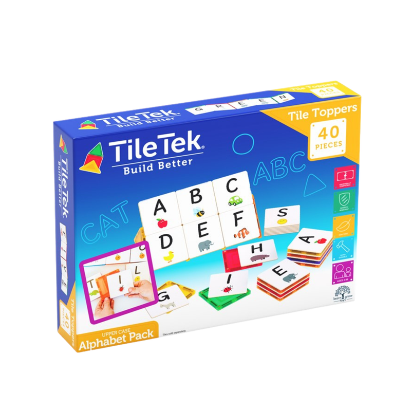 TileTek Magnetic Tile Toppers Alphabet Packs 40 Pieces