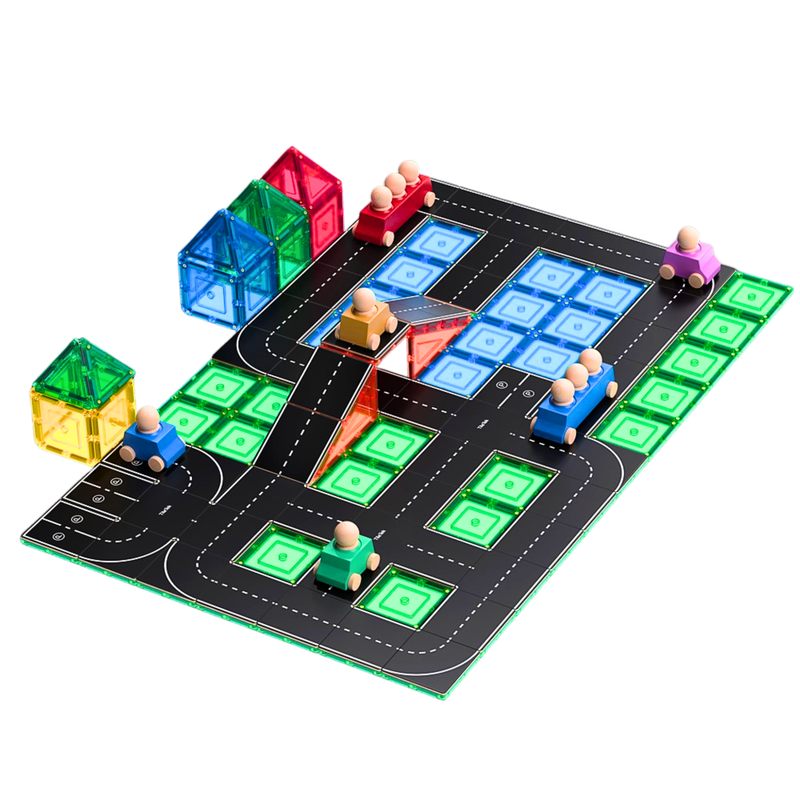 TileTek Magnetic Tile Toppers Road Pack 40 Pieces