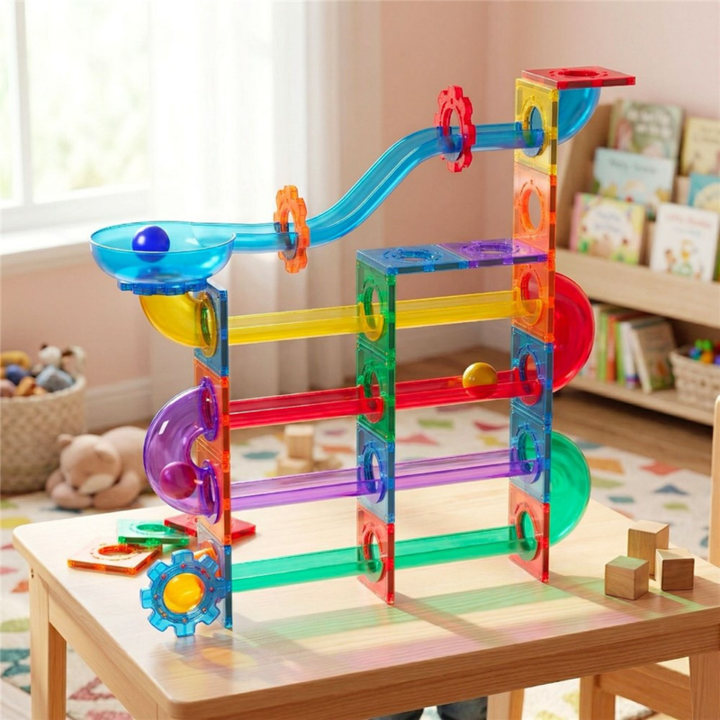 TileTek Magnetic Tiles Ball Run Set 95 Pieces
