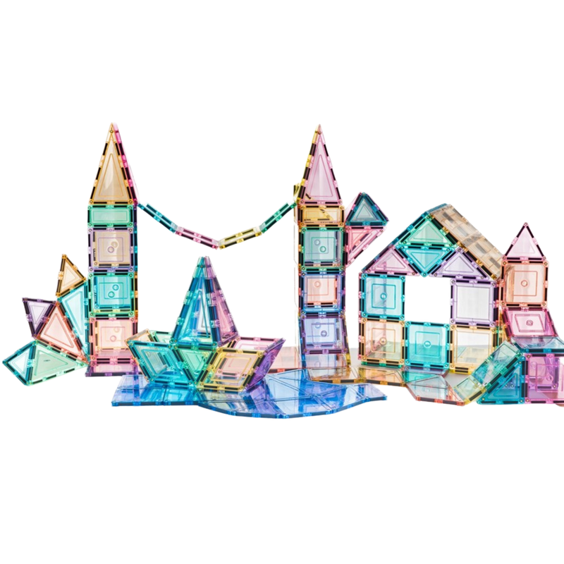 TileTek Pastel Magnetic Tiles Builder Set 112 Pieces