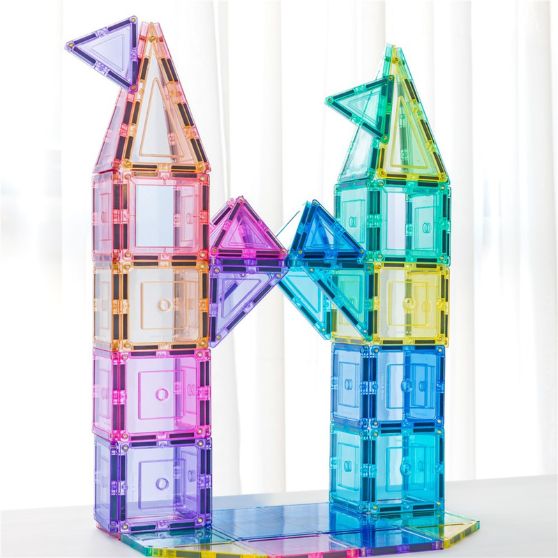 TileTek Pastel Magnetic Tiles Builder Set 112 Pieces