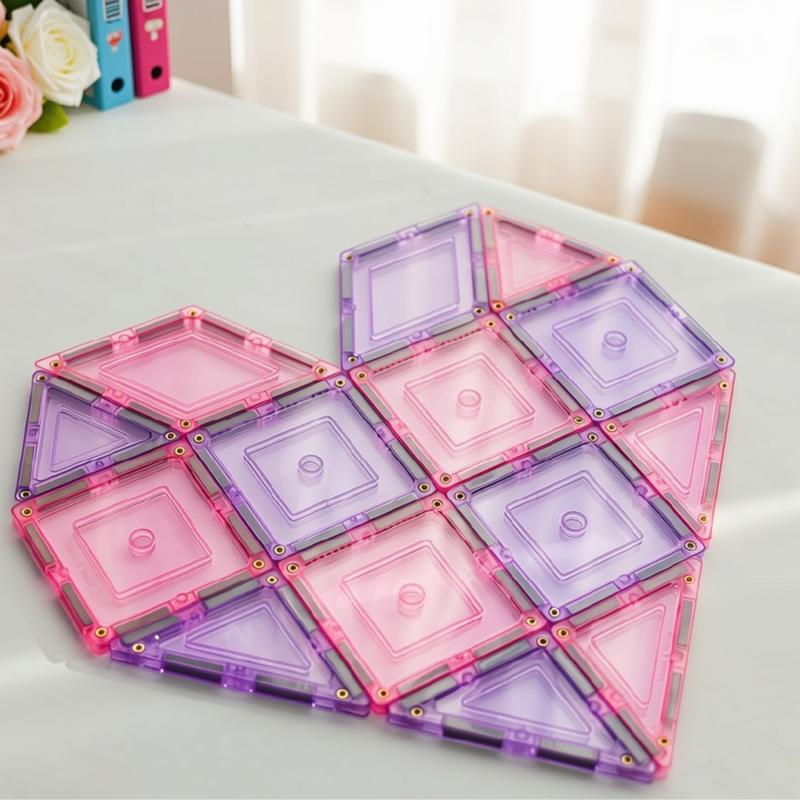 TileTek Pastel Magnetic Tiles Builder Set 112 Pieces