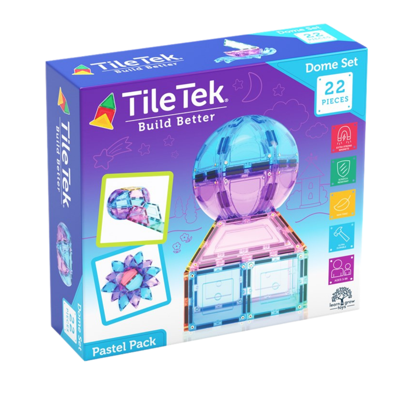 TileTek Pastel Magnetic Tiles Dome Set 22 Pieces