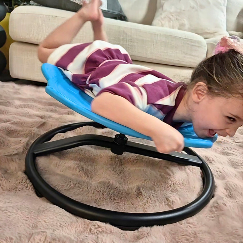 Children's Round Sensory Swivel Chair (Blue Turtle)