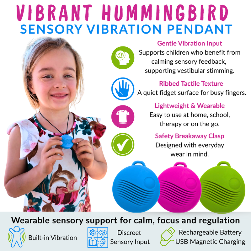 Vibrant Hummingbird Sensory Vibration Pendant