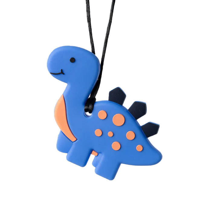 Dinosaur Pendant Oral Motor Sensory Chew Necklace Blue — The OT Store