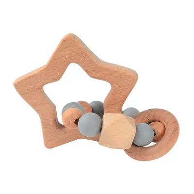 Baby Wooden and Silicone Bead Teether